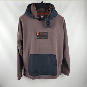 Under Armour Hoodie Mens Large Brown/Black Project Rock Veterans Day Fleece NWT